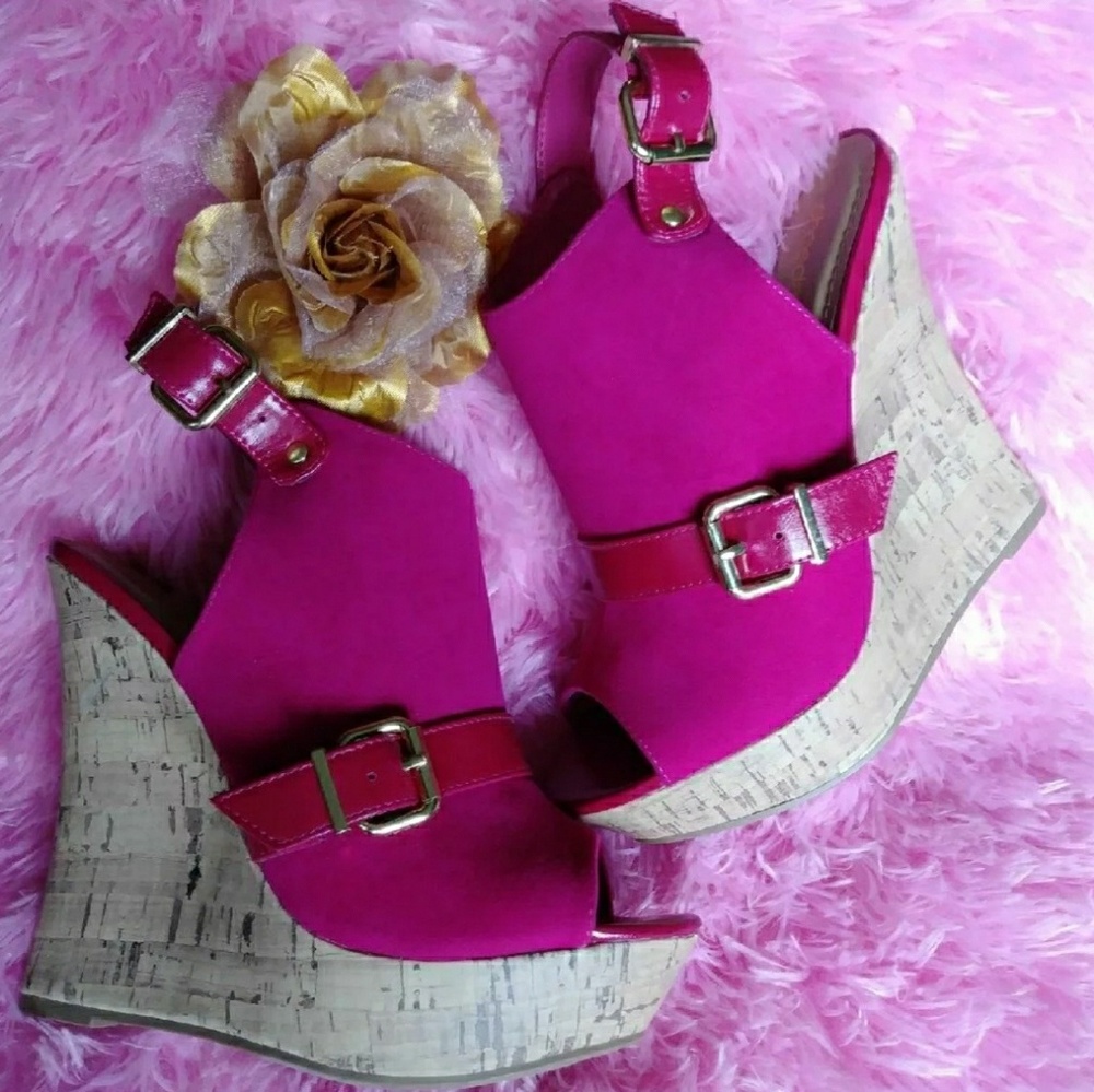 Pink Wedge Heels